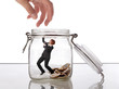 Woman protecting her savings