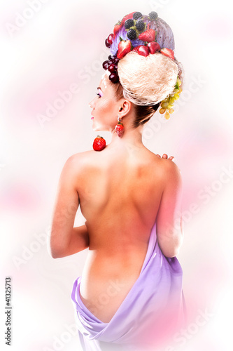 Photo: portrait of a woman with a fruits portrait of a woman with a fruits