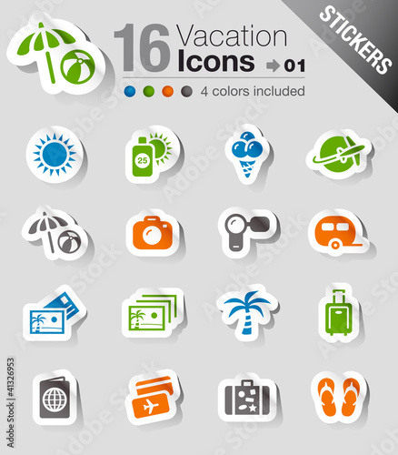 Vector: Stickers - Vacation icons Stickers - Vacation icons