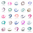 Design elements set. Spiral movement.