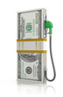 Dollar stack with gas nozzle Dollar stack with gas nozzle