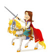Brave Prince Charming on a white horse