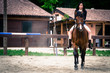Beauty riding a horse