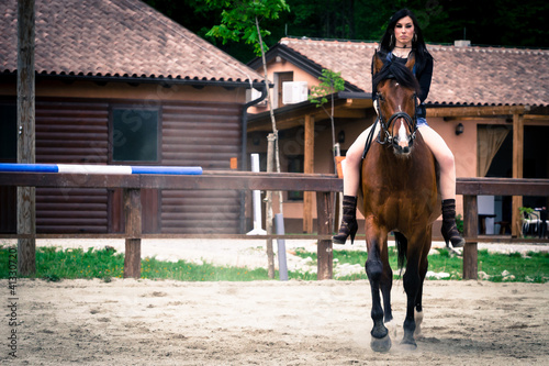Photo: Beauty riding a horse Beauty riding a horse