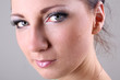 Close-up portrait of beautiful brunette with make up Close-up portrait of beautiful brunette with make up