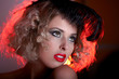 Vintage styled portrait of beautiful woman