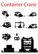 Vector Container Crane Silhouette Set