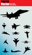 airplane silhouette set