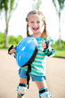 Little girl in roller skates