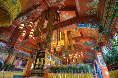 Photo: Po Lin Monastery interior, Lantau Island, Hong Kong. Po Lin Monastery interior, Lantau Island, Hong Kong.