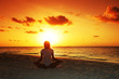 sunset yoga woman