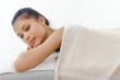 Spa beauty skin treatment woman on white towel