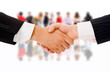 shaking hands on people background shaking hands on people background