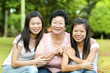Happy Asian Senior lady and her daughters