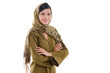 Portrait of a young muslim woman on white background