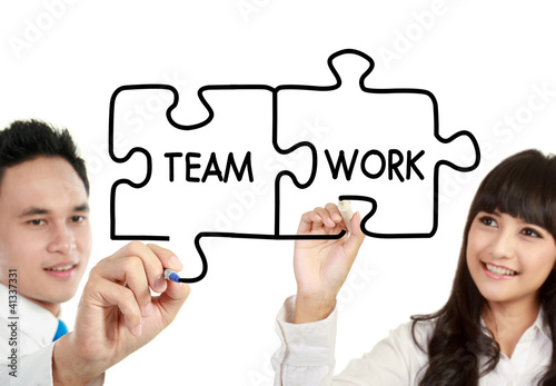 Photo: man and woman business teamwork man and woman business teamwork