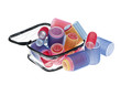 Foto: Case of hair rollers on white Case of hair rollers on white