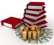 3d illustration of a folder with dollars 3d illustration of a folder with dollars