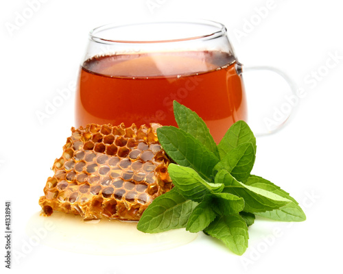 Photo: Tea with honey and mint Tea with honey and mint