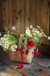 Basket with wild flowers