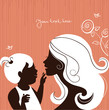 Beautiful mother silhouette with baby