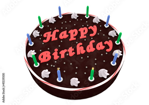 Illustration: Happy Birthday Schokoladenkuchen Happy Birthday Happy Birthday Schokoladenkuchen Happy Birthday