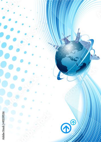 Vektor: Blue Waves&Earth Blue Waves&Earth