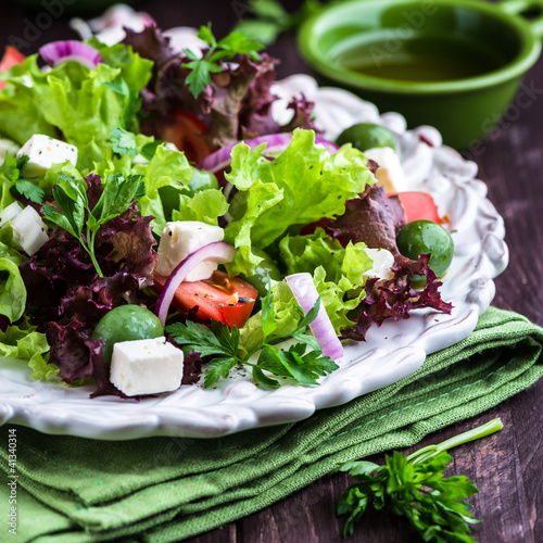 Photo: Mediterranean-style salad with feta and olives Mediterranean-style salad with feta and olives