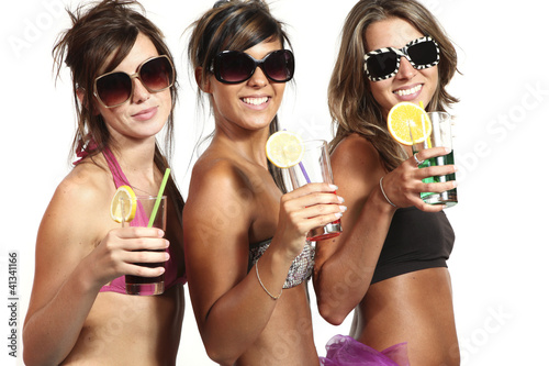 Photo: Three sexy girls on white background Three sexy girls on white background