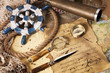 Vintage navigation equipment, compass and other instruments