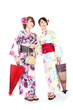 Beautiful kimono women. Portrait of asian women.