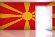 Macedonia flag on empty room Macedonia flag on empty room