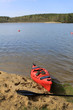 Sportboot am Bikowsee in Brandenburg Sportboot am Bikowsee in Brandenburg