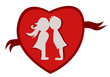 Vector - just married.Kissing symbol for use in wedding.