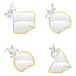 White floral decorated buttons