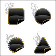Black floral decorated buttons