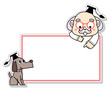 Vector: フレームと博士と犬 フレームと博士と犬