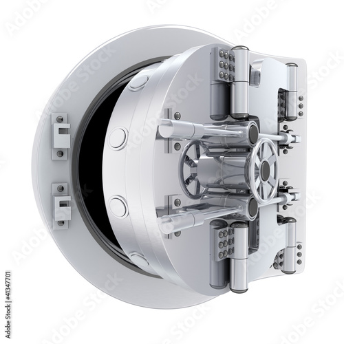 Illustration: Banking metallic door, vault (done 3d) Banking metallic door, vault (done 3d)