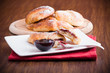 Breakfast with croissants. Breakfast with croissants.