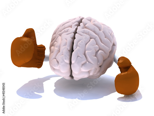 Illustration: brain with boxing gloves in a fight, 3d illustration brain with boxing gloves in a fight, 3d illustration