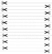 16 scissors with cut lines.