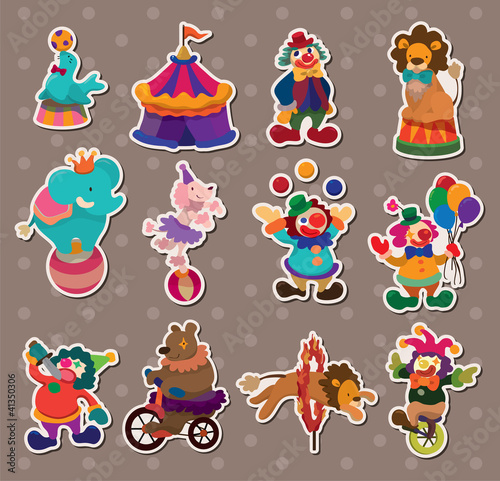 Vector: circus stickers circus stickers