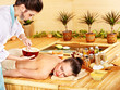 Girl having clay body mask apply by beautician. Girl having clay body mask apply by beautician.