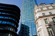Modern futuristic office building with glass wall