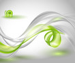 Abstract gray waving background with green element Abstract gray waving background with green element