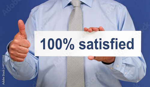 Photo: 100 percent satisfied 100 percent satisfied