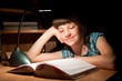 Girl reads a book