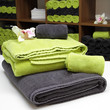 wellness towel - green and grey