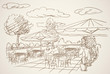 summer street cafe vector