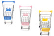 Shopping carts on white Shopping carts on white